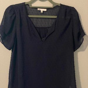 Navy blue sheer blouse with camisole. Medium